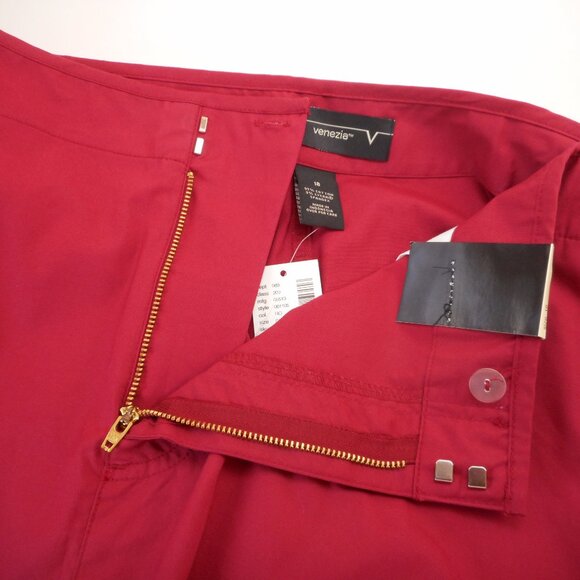 Venezia Women's size 18 Skirt Vintage NWT Short Red Cotton Blend Pockets - Picture 10 of 10
